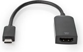 Nedis USB-C Adapter - USB 3.2 Gen 1 - USB-C Male - HDMI Output - 4K@60Hz - 0.20 m - Rond - Vernikkeld - PVC - Zwart - Doos