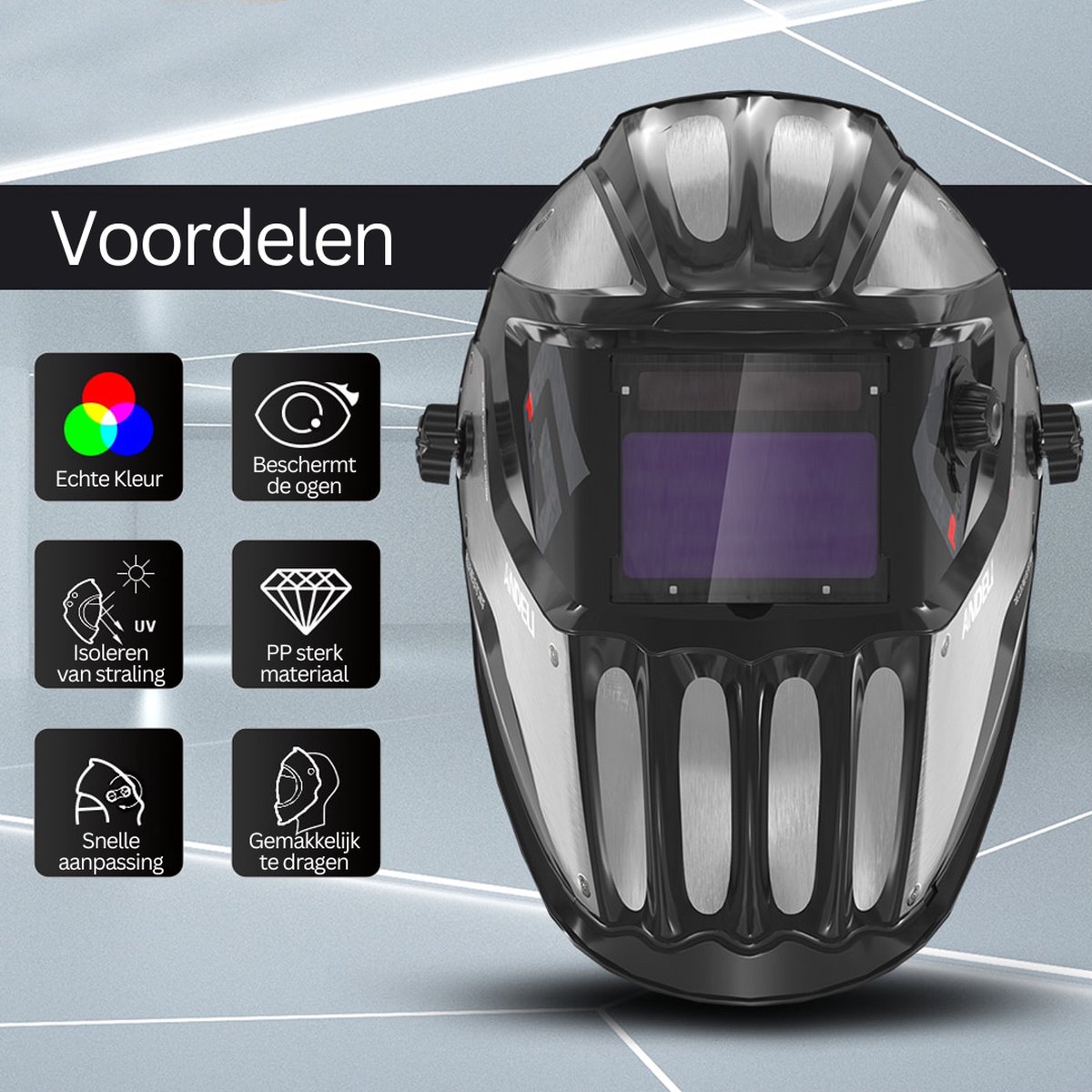 Casque De Soudage à Assombrissement Automatique - Cagoule En Cuir De Vache - Protection Visage Et Yeux - Pour Soudeurs Et Bricoleurs