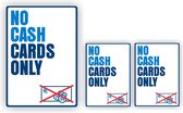 No cash cards only kassa sticker set.