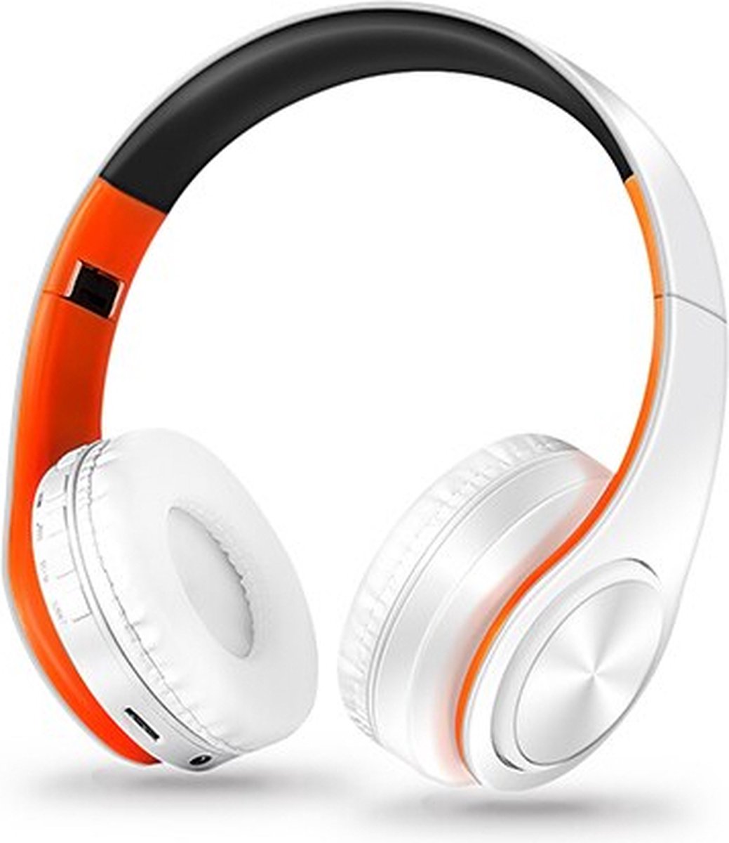 InHarmony® - Koptelefoon - Headset - Oranje Wit - Active Noise Cancelling Koptelefoon - Over-Ear - Micro-USB - Draadloos - Headphone - Bluetooth - Hybrid ANC tot 86dB - Handsfree bellen - Geschikt voor Apple & Android - 40mm luidspreker