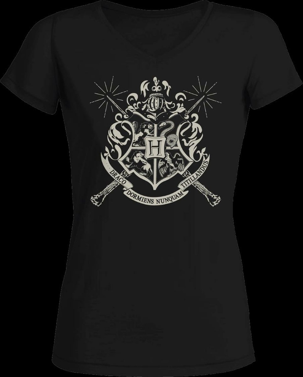 Harry Potter - 4 Houses Emblems Black Women T-Shirt L