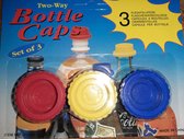 set 3 bottle caps two way - herbruikbare flessenafsluiter - flessendoppen herbruikbaar - flesdop geel blauw rood - geen verspilling - soda, water, olie, azijn, bier, flessen wijn