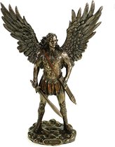 Exclusief verbronsd beeld van Engel Michael als strijder 28 x 21 x 9 cm