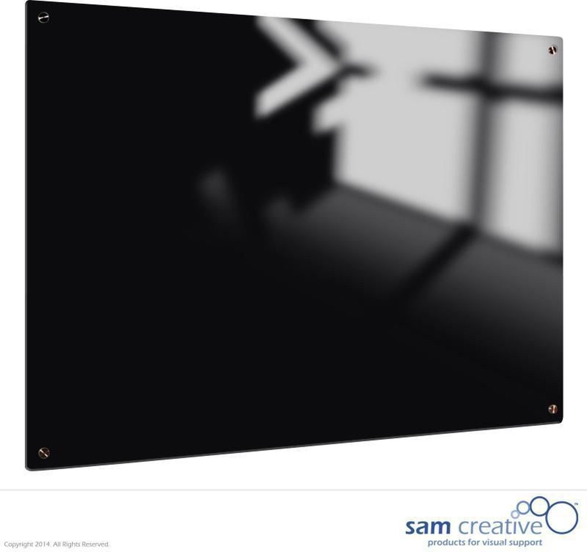 Whiteboard Glas Black Magnetic 50x50 cm | sam creative whiteboard | Black Magnetic whiteboard | Glassboard Magnetic - Sam Creative