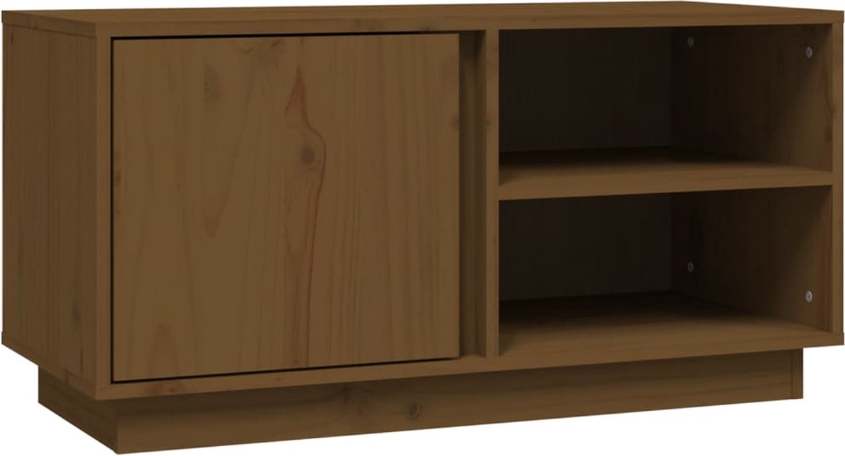 vidaXL - Tv-meubel - 80x35x40,5 - cm - massief - grenenhout - honingbruin