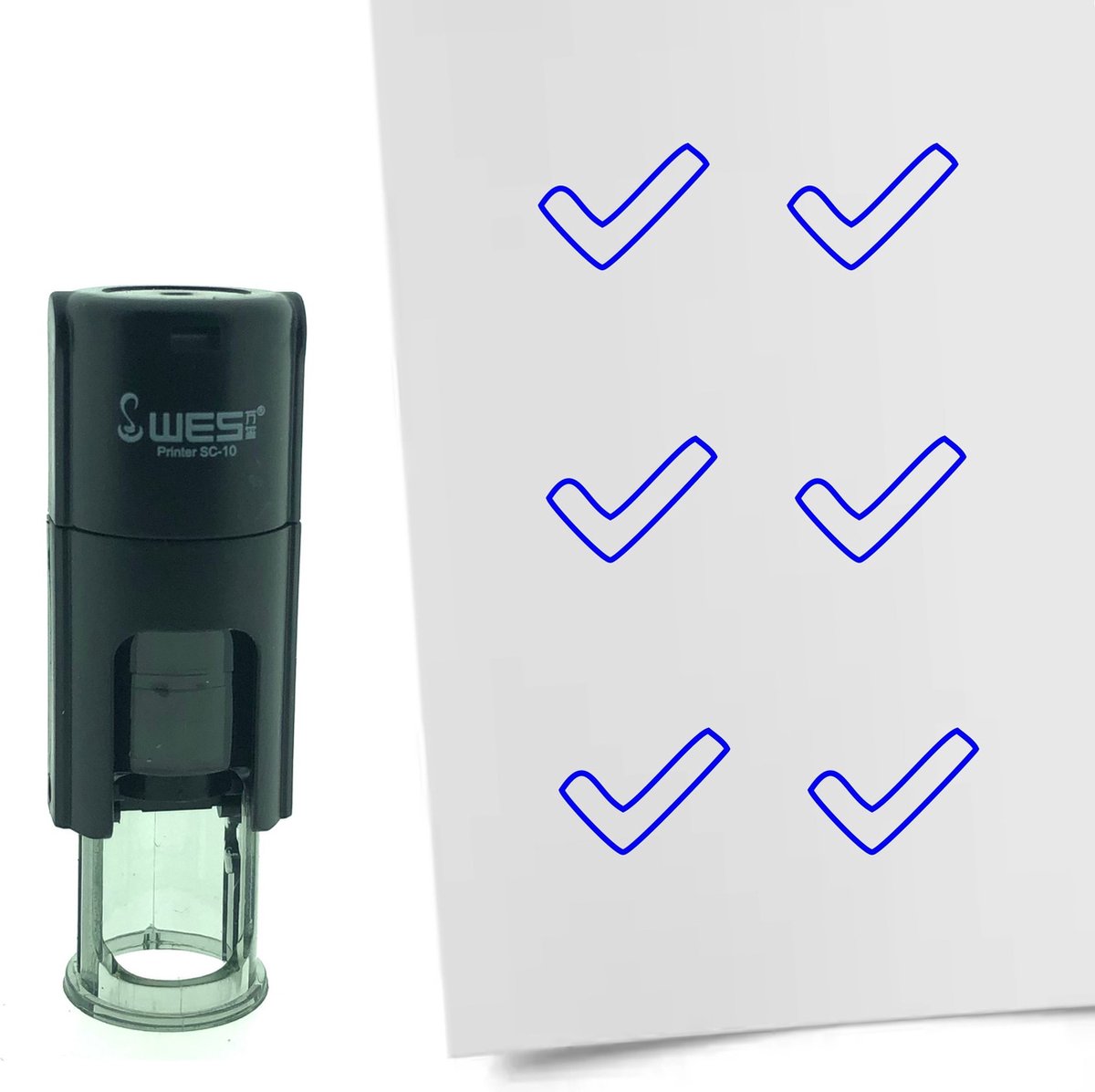 CombiCraft Stempel Open vinkje 10mm rond - Blauwe inkt
