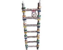 Birrdeeez - Vogelspeelgoed / Accessoires Vogelkooi - Ladder voor Vogels - 7 treden - 74 cm