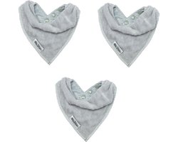 Silly Billyz Towel Bandana Bibs Silver 3 Stuks