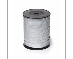 Premium Paperlook Lint - Zilver - Krullint - Cadeaulint - met relief - rol van 10mm x 250 meter