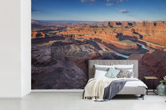 Papier peint vinyle - Ciel bleu vif sur le Grand Canyon et le fleuve Colorado dans l'Utah largeur 330 cm x hauteur 220 cm - Tirage photo sur papier peint (disponible en 7 tailles)
