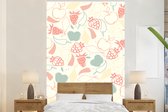 Behang - Fotobehang Fruit - Pastel - Patroon - Breedte 160 cm x hoogte 240 cm