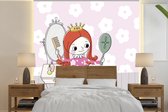 Illustration pour enfants d'une princesse qui se coiffe 220x220 cm