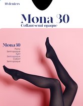 30 DENIERS PANTY - Italiaanse MONA 30 - zwart - Mooie afgewerkte stevige teen + broek - Italiaanse panty van zeer hoge kwaliteit - per 6 stuks - maat s/m