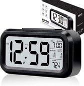 BOTC Digitale Wekker - Alarmklok - Inclusief temperatuurmeter - Met snooze en verlichtingsfunctie - Zwart