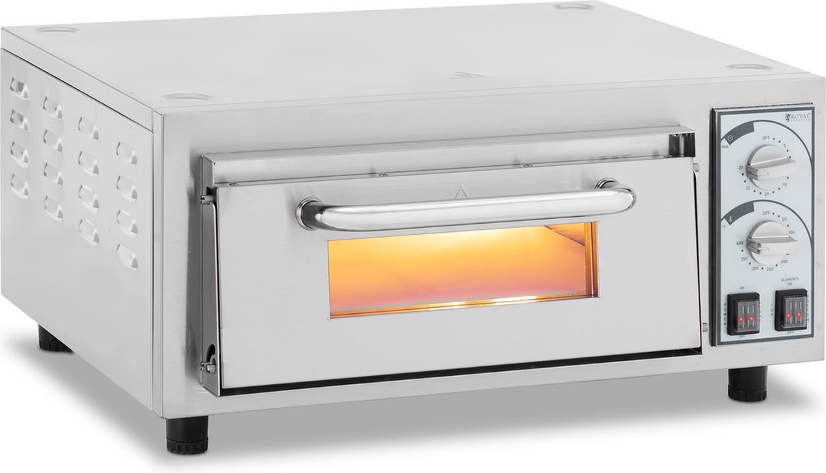 pizzaoven - 1 kamer - 2200 W - Ø 35 cm - vuurvaste steen - Royal Catering RCPO-2200-1PS