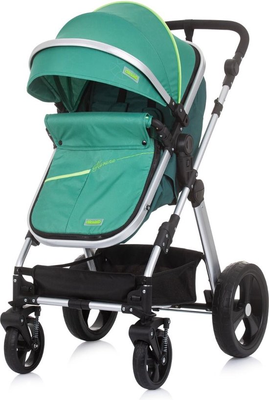 Chipolino Kinderwagen Revolut - 360° Drehbarer Sitz, EVA-Reifen Grün