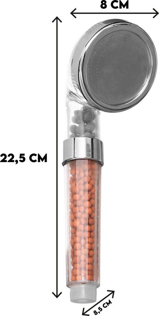 nature flow waterbesparende douchekop verhoogt waterdruk zuivert