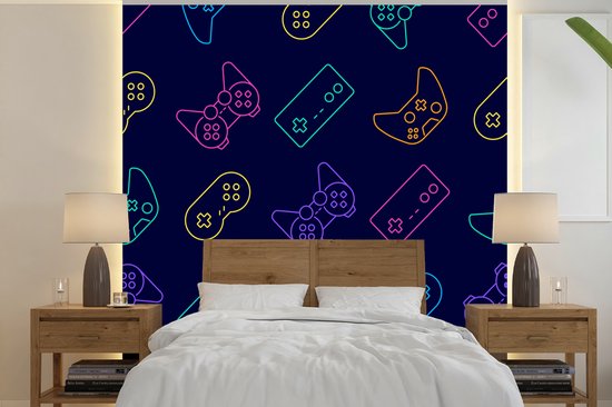Fond d'écran - Papier peint photo Gaming - Motif - Manette - Largeur 350 cm x Hauteur 350 cm