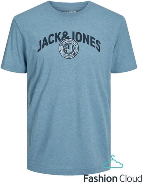 Jack & Jones Ounce Jj Loge Tee Ss Crew Mountain Spring BLAUW M