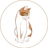Button Elegant Cat - kat - poes - huisdier - poezen - huisdier - button - badge