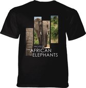 T-shirt Protect African Elephant Split Portrait Black 5XL