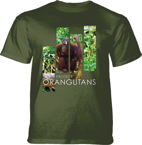 T-shirt Protect Orangutan Split Portrait Green XL