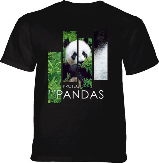 T-shirt Protect Giant Panda Split Portrait Black 5XL