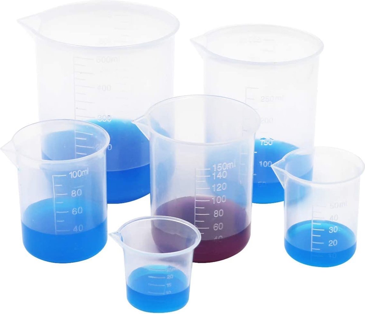 Gobelet doseur en plastique Transparent, verre doseur volumétrique de  250ml/150ml/100ml/50ml/25ml pour laboratoire et cuisine, 2 pièces