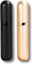 LOTIS - Luxe Parfumverstuivers - Mini Flesje Navulbaar - Elegant Black / Gold Combi
