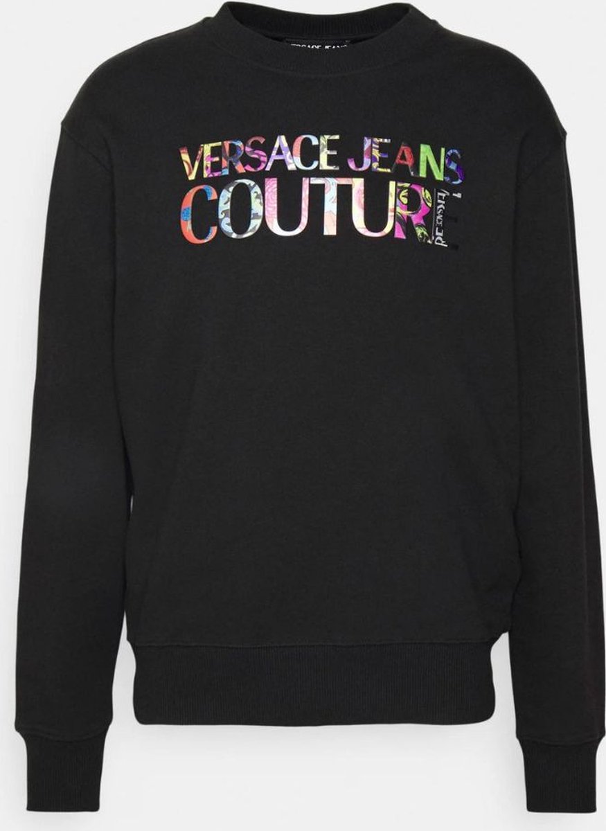 Versace Jeans Couture Sweater Logo Colour Print Black