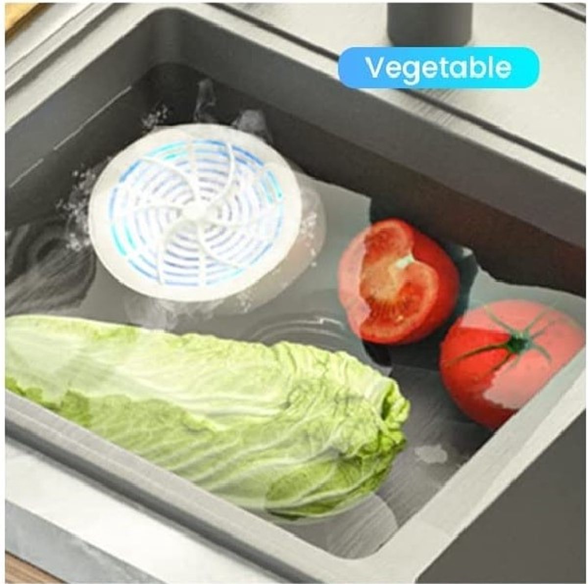 Groente- en Fruitwasmachine, Draadloos USB-opladen Draagbare Groente- en Fruitreiniger Capsulevorm Mini-fruitreiniger Voedselreiniger met Basis voor Het Reinigen van Fruit en Groenten, Rijst, Mea(Wit