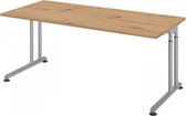 ZENO 19 S | Bureau - 180 x 80 Tafelhoogte I In hoogte verstelbaar Essen-Eik/Zilver