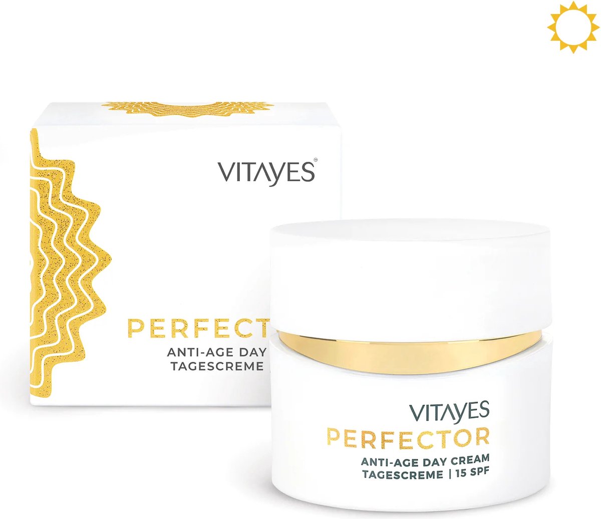 Vitayes PERFECTOR Anti-Age Dagcrème - anti age gezichtscrème, 24-uurs hydratatie voor de huid met SPF15 | 50ml