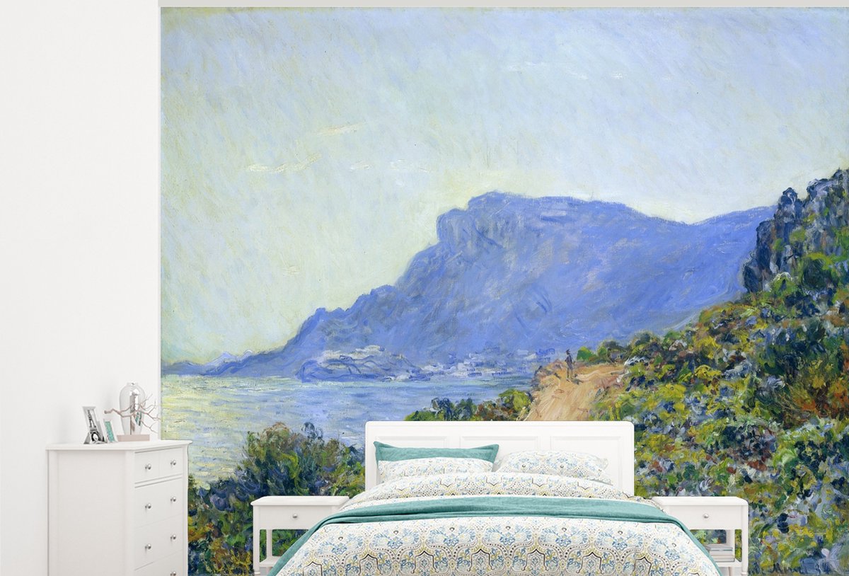 Behang - Fotobehang La Corniche bij Monaco - Schilderij van Claude Monet - Breedte 325 cm x hoogte 260 cm