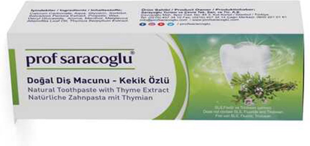 Goedkoopste Prof Saracoglu - Tandpasta met Tijm 75ml