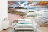 Behang - Fotobehang Tropisch strand van Tulum in Mexico - Breedte 375 cm x hoogte 240 cm