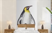Behang - Fotobehang Pinguïn - Dieren - Aquarel - Breedte 120 cm x hoogte 240 cm