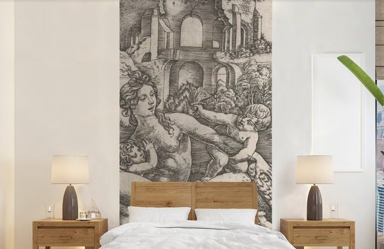 Behang - Fotobehang Leda en de zwaan met haar vier kinderen