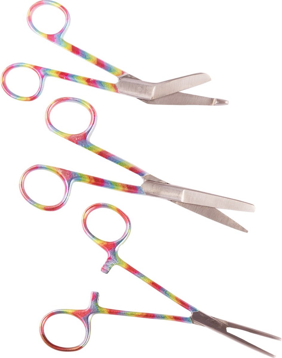 Goedkoopste Verpleegkundige Scharenset - Rainbow | MDR Gecertificeerd - Zorg - Verbandschaar - Kocher - Cadeau - Verpleegkunde - Accessoires - Nurse Cadeau - Verpleegkundige Schaar - Verpleegkundige Artikelen