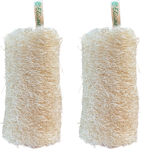 Elicious® Loofah Body Scrub Rol Set van 2 stuks 100 Natuurlijk