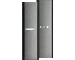 Philips Portable Externe SSD 1TB Duo Pack (2x 1TB) – Ultra Speed USB-C – USB A 3.2, Read 540MB/s – Write 520MB/s – Windows/ macOS/ Game console