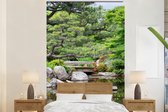 Behang - Fotobehang Japans - Natuur - Water - Stenen - Bomen - Breedte 160 cm x hoogte 240 cm