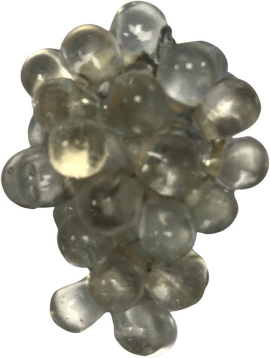 Decoratie Druiventrosjes Glas - Set 4 stuks - Helder wit 4x2 cm