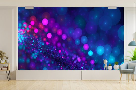Géométrie pourpre avec des lumières fotobehang