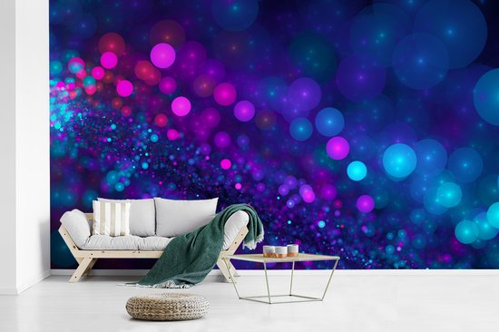 Géométrie pourpre avec des lumières fotobehang