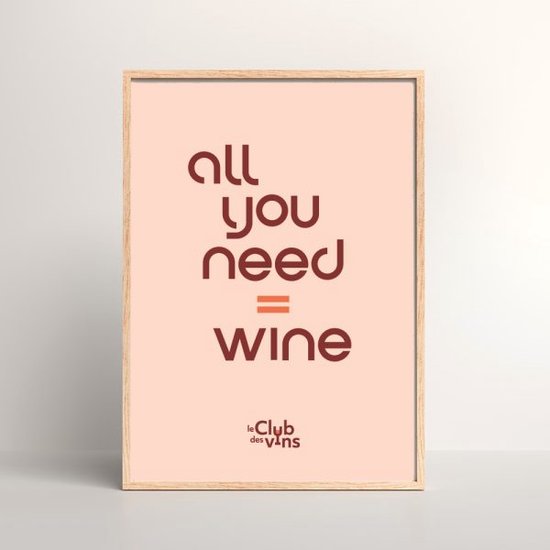 Poster A3 - Wijn - All you need is wine
