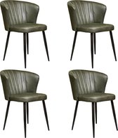 Starrydays® Richmond Leather Look Chaises de salle à manger Chair - Set de 4 chaises de salle à manger - Cuir artificiel en microfibre - Vert - Ensemble de salle à manger