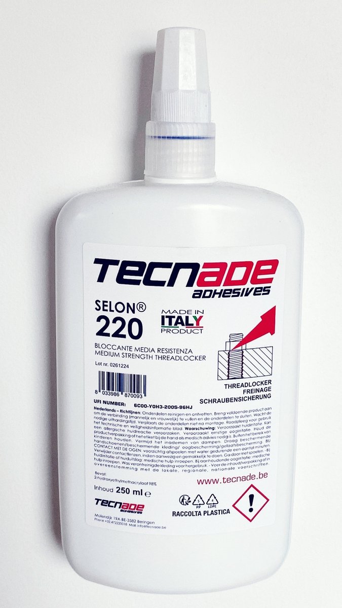 Tecnade SELON 220 - SCHROEFDRAADBORGING - MEDIUM STERKT- 250ml