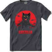 Catzilla | Katten - Kat - Cats - T-Shirt - Unisex - Mouse Grey - Maat M