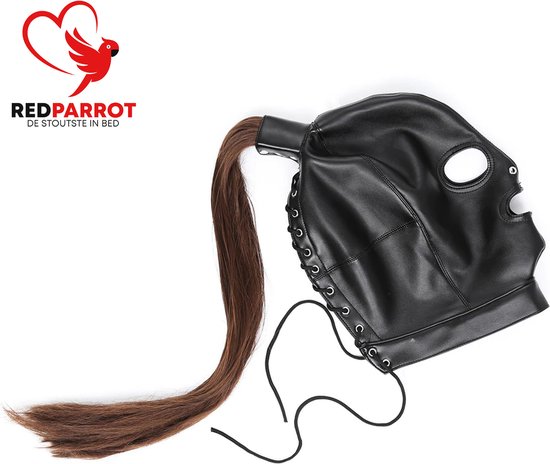 Extreme Seks Masker Bdsm Hard Sm Staart Leder Leather Sex Mask 9662